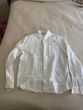 James Perse "Standard" white 100% linen shirt
